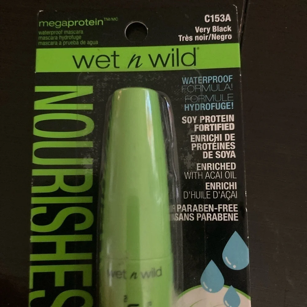 4/$25 Wet n Wild MegaProtein waterproof Mascara in very black. New in package.